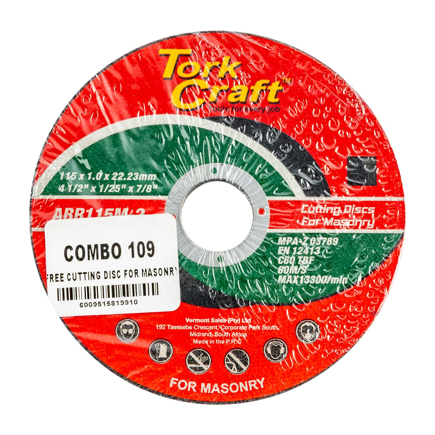 5 + 1 Free Cutting Disc For Masonry 115 X 1.0 X 22.2mm